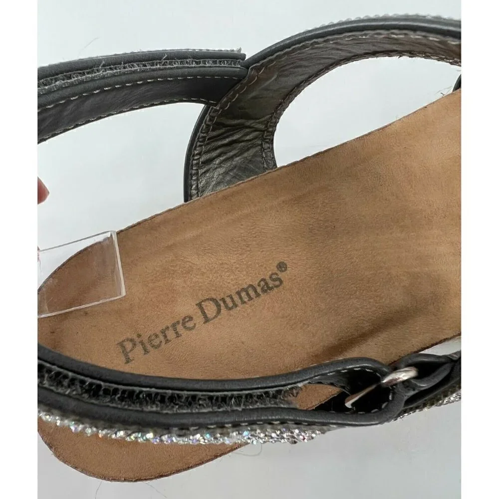 Pierre Dumas Vida 2 Silver Glitter Spadrille Wedge Sandals Elegant Summer 11M